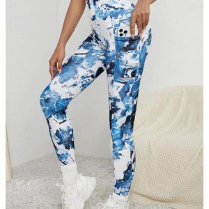 NEW!! Tie Dye Wide Waistband Sports Leggings